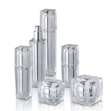 Rounded Square Jar and Bottles for Cosmetic